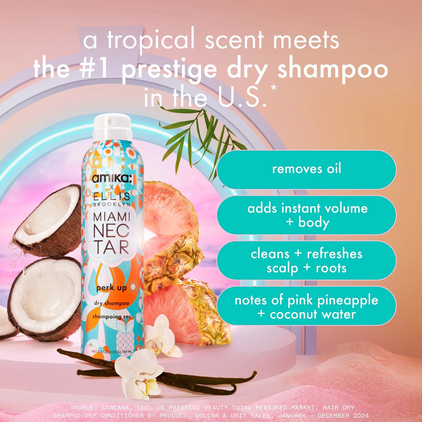 Amika x Ellis Brooklyn dry shampoo limited-edition perk up x MIAMI NECTAR fragrance