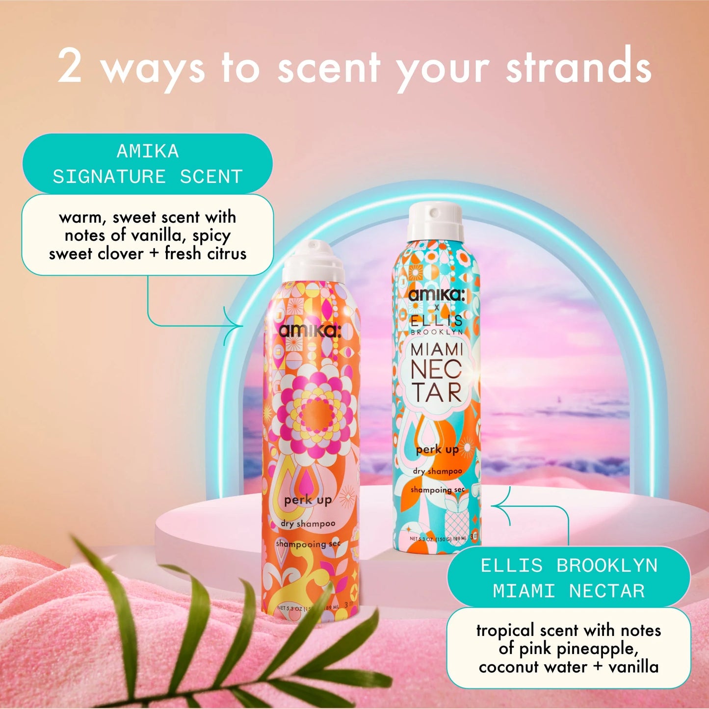 Amika x Ellis Brooklyn dry shampoo limited-edition perk up x MIAMI NECTAR fragrance