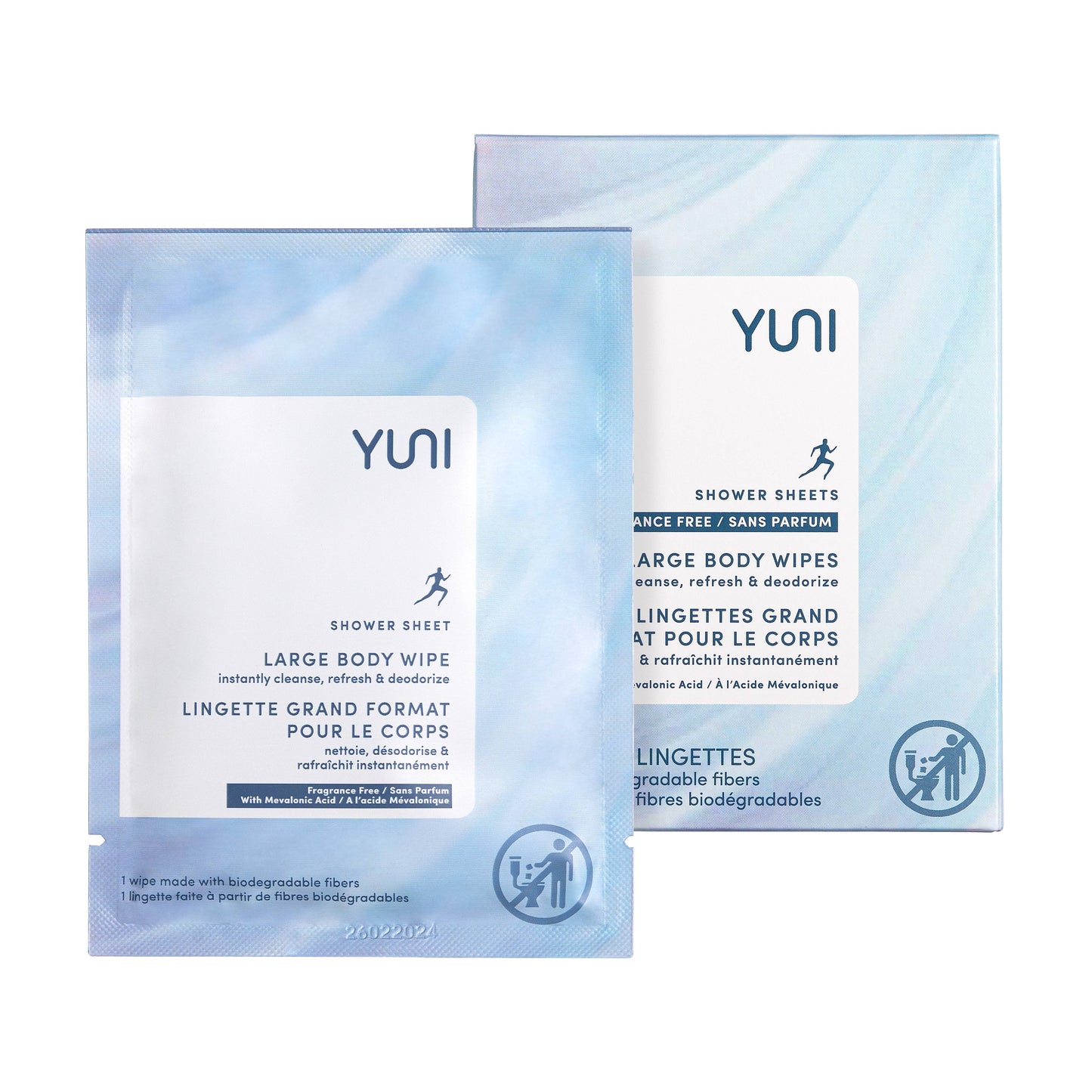 YUNI Unscented Shower Sheets Box of 12
