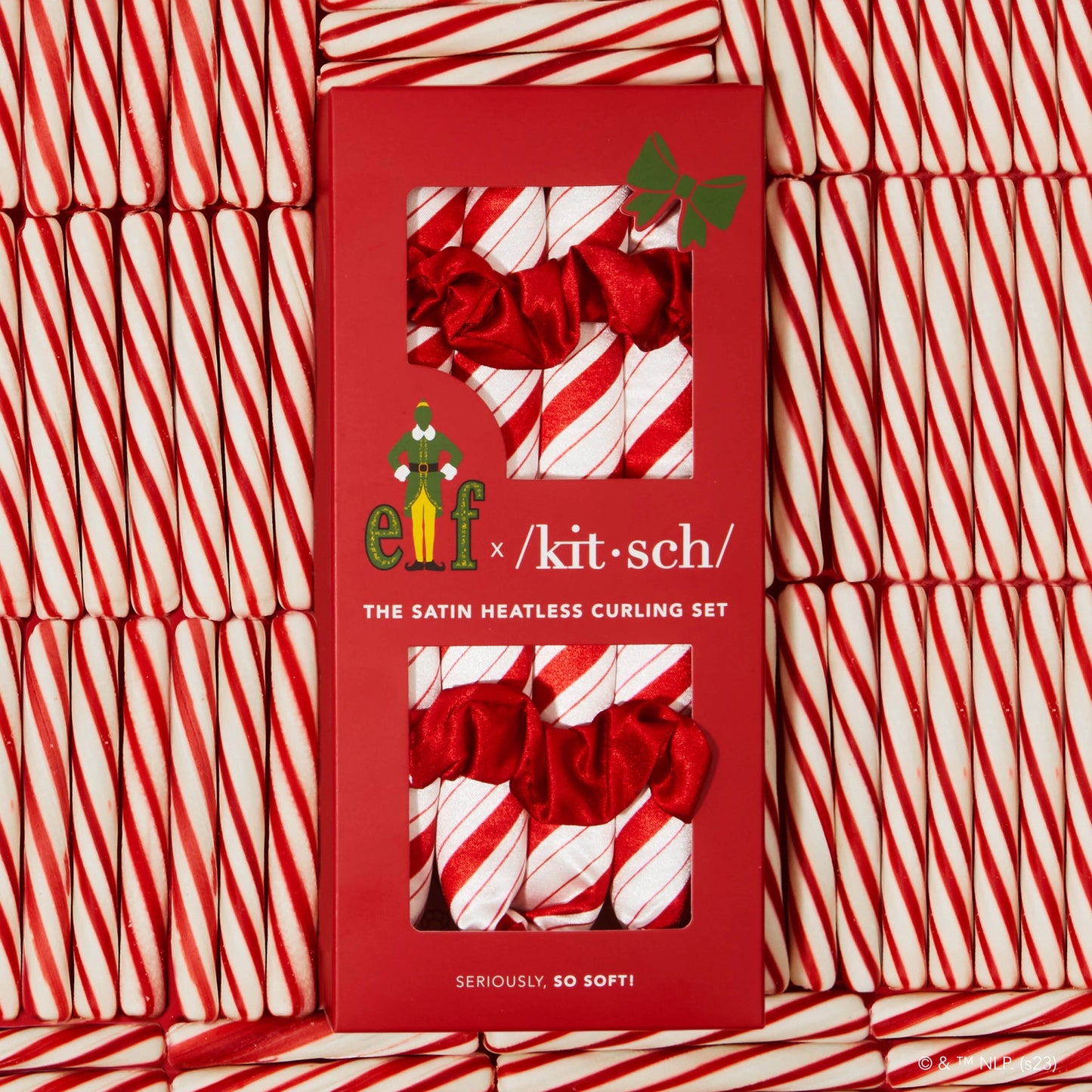 Elf X Kitsch Satin Heatless Set- Candy Cane