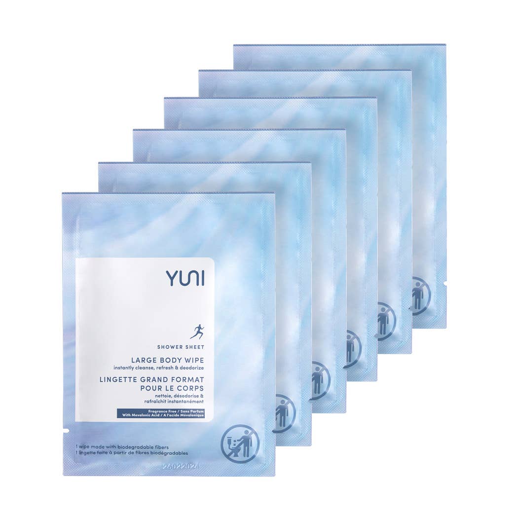 YUNI Unscented Shower Sheets Box of 12