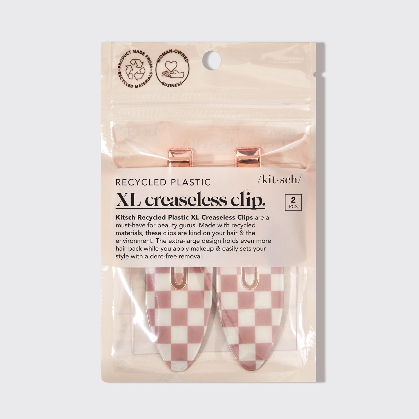 Recycled Plastic Xl Creaseless Clips 2pc Set -Terracotta