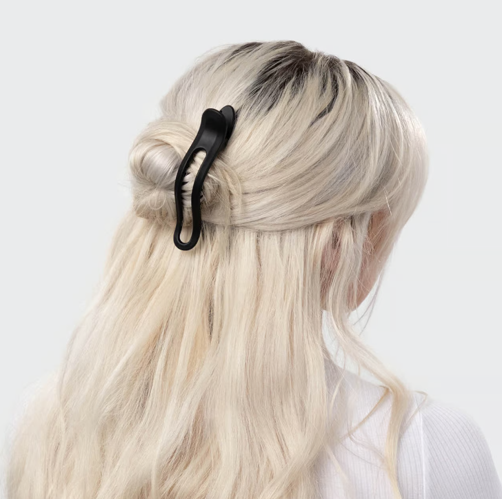 Flat Lay Claw Clip 2pc Curved - Black & Tort