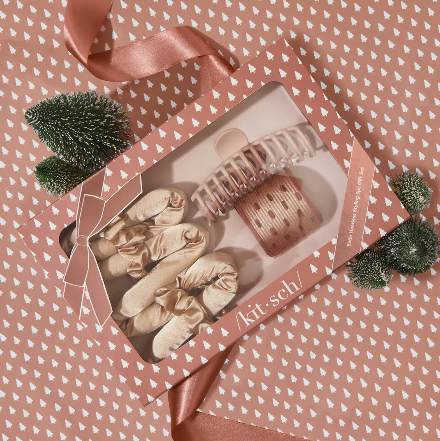 Holiday Satin Heatless Styling 5pc Gift Set