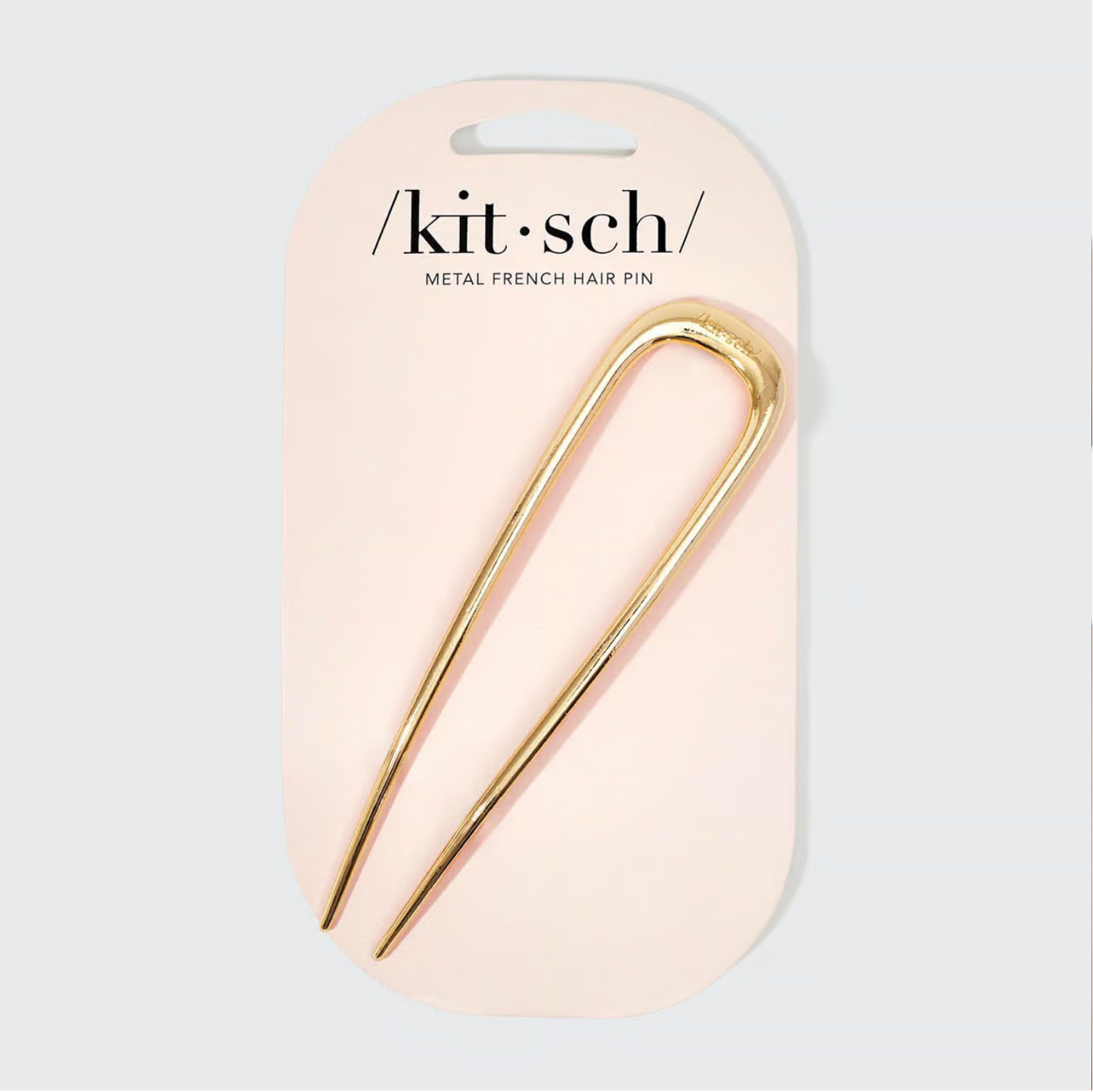 Metal Enamel French Hair Pin - Gold