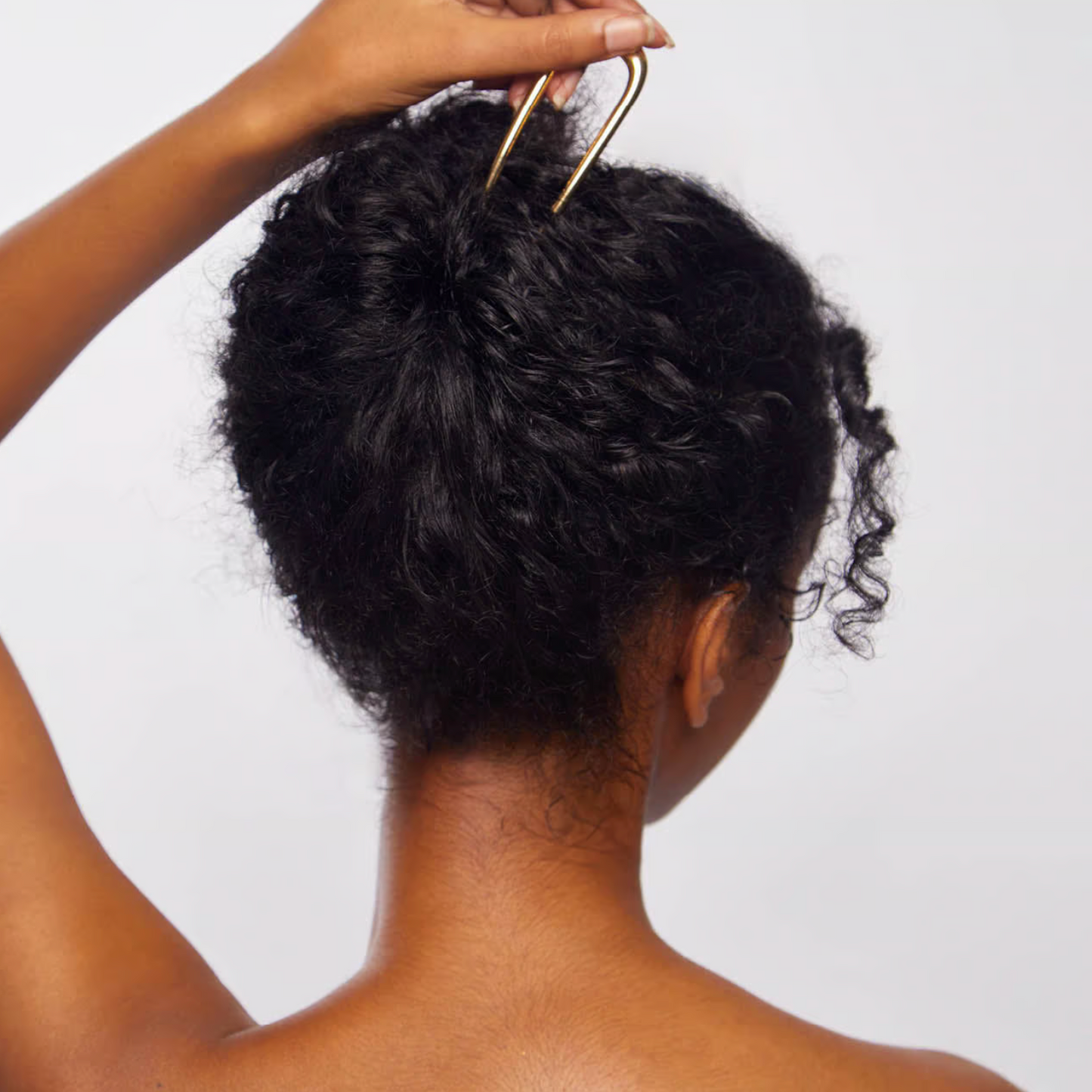 Metal Enamel French Hair Pin - Gold