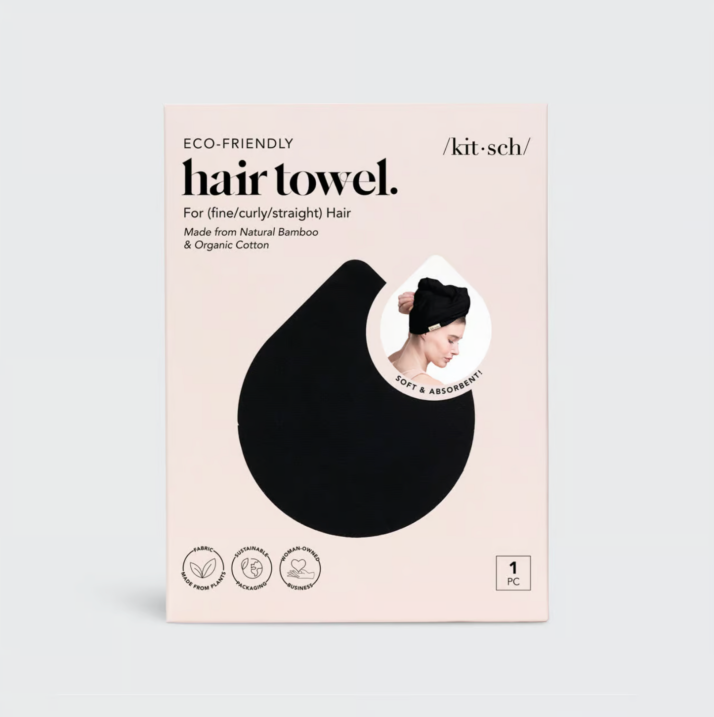 Eco-Friendly Hair Towel - Black