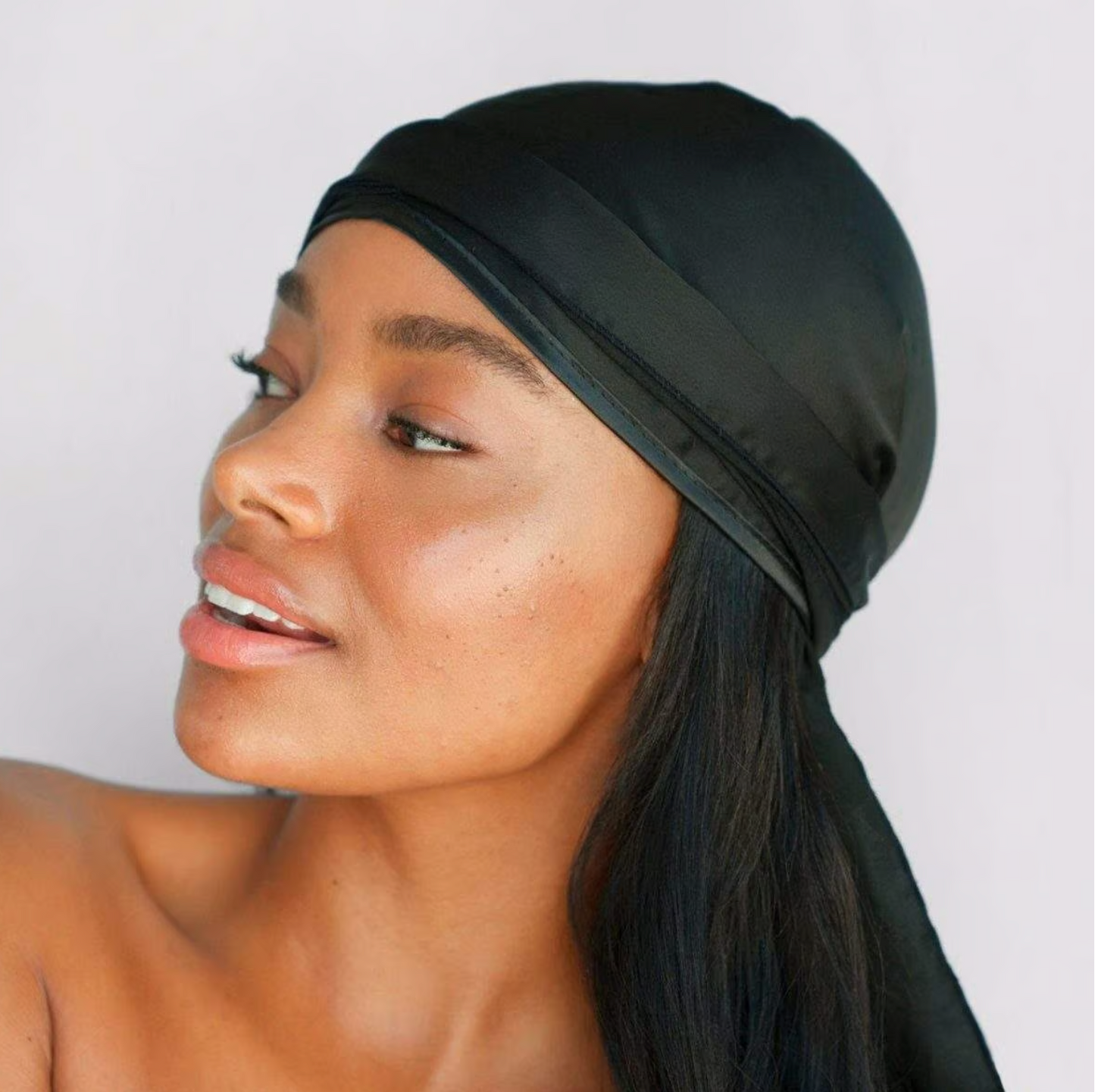 Satin Sleep Cap - Black