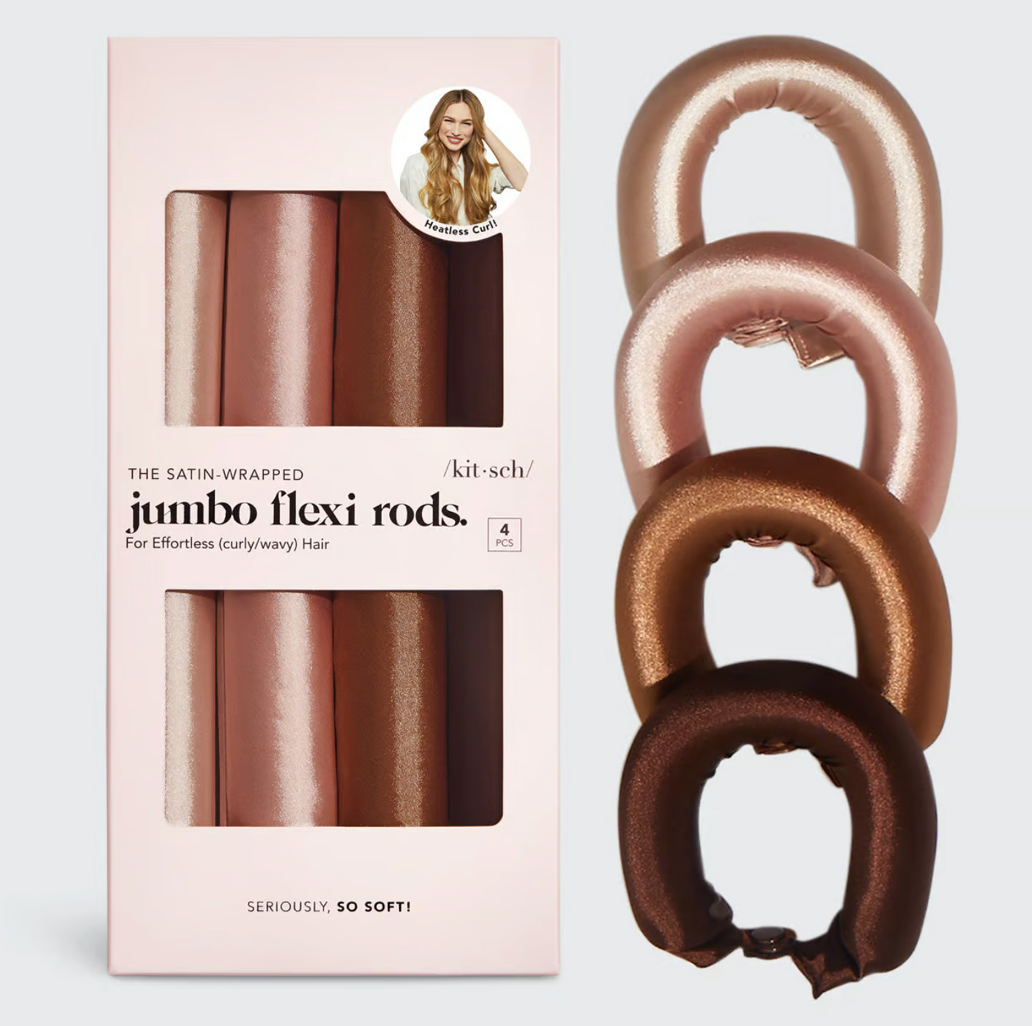 Satin Jumbo Flexi Rods 4 Pcs- Rosewood