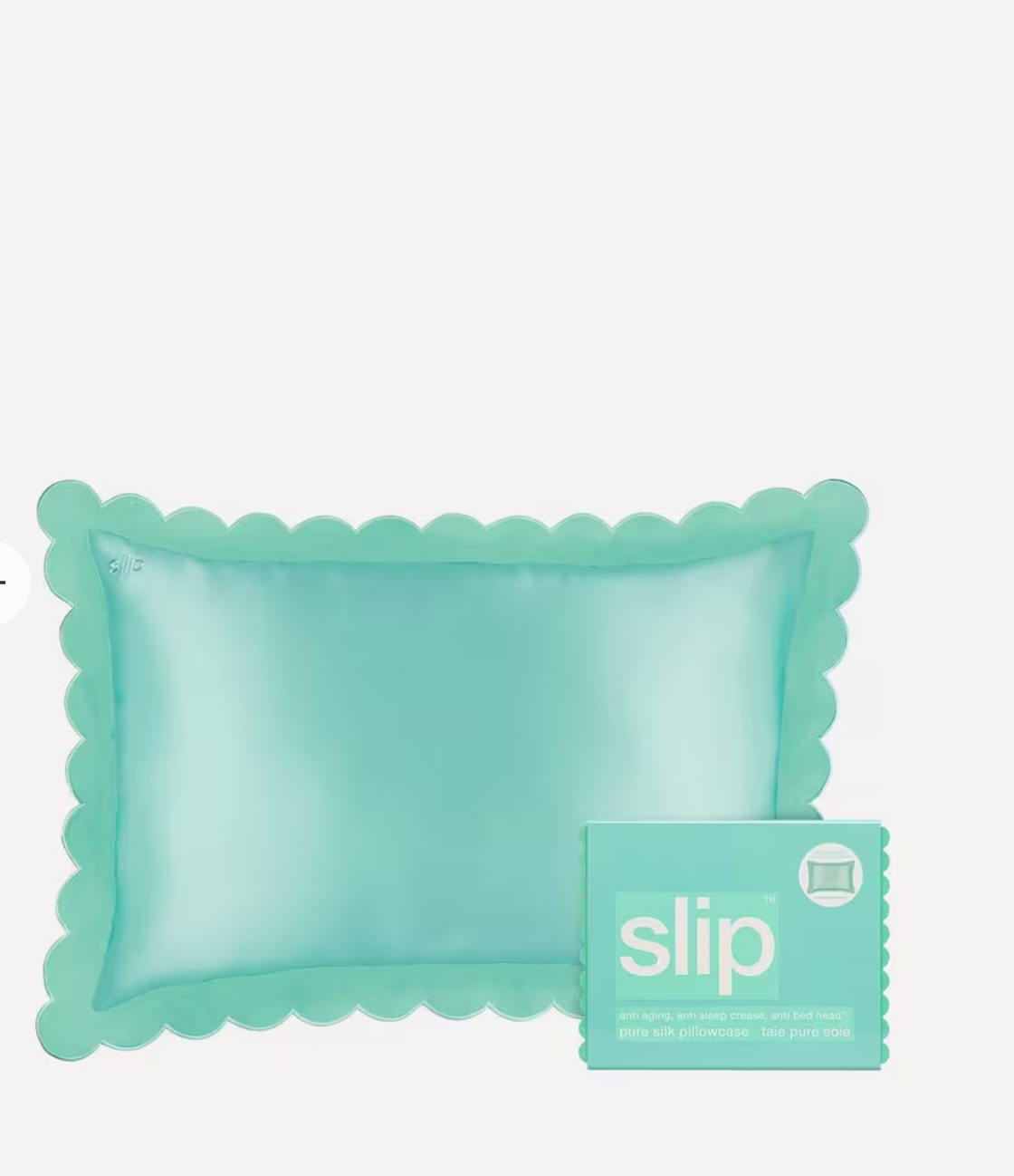 Turquoise Queen Zippered Pillowcase with Scalloped Edge