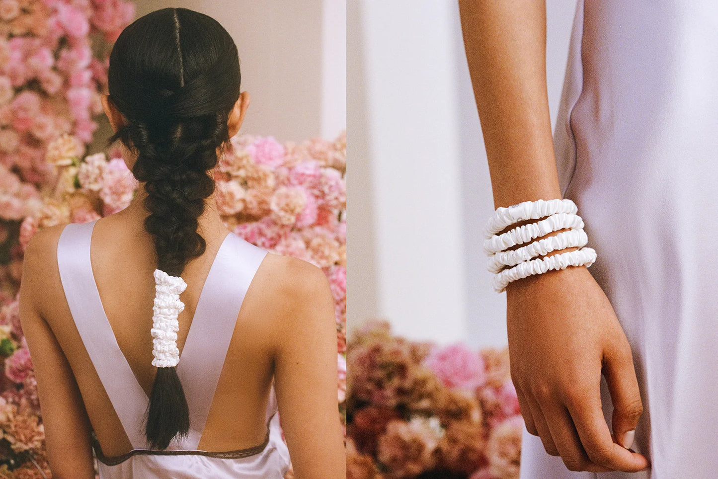 White Skinny Scrunchies