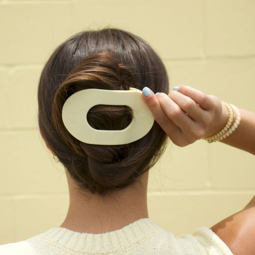 Butter Yellow Flat Round Hair Clip (3 Sizes)
