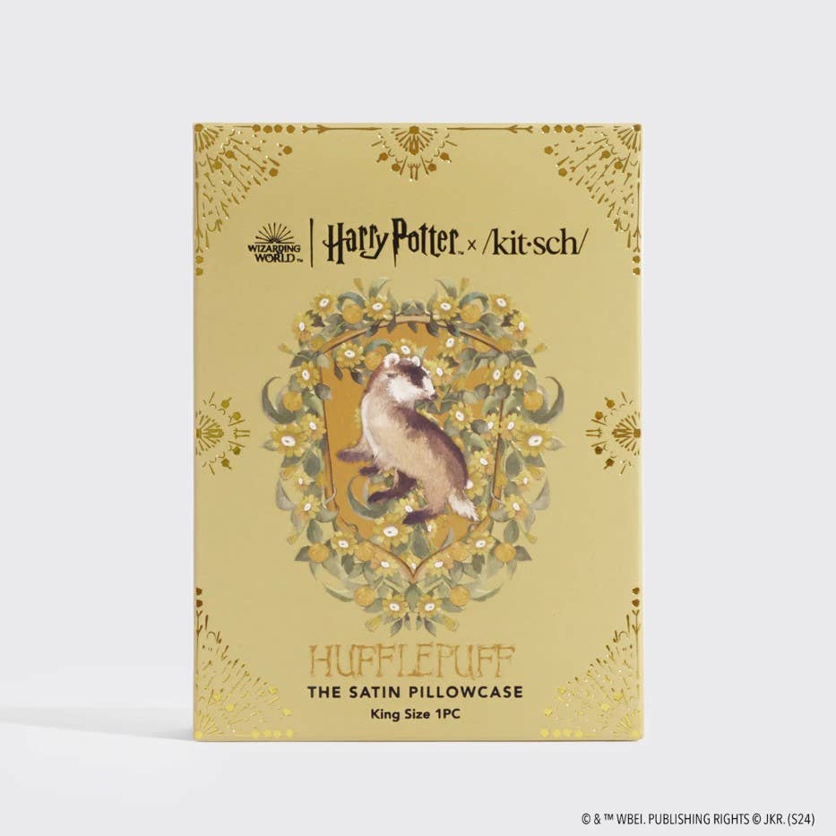 Harry Potter x Kitsch Satin Pillowcase King - Hufflepuff