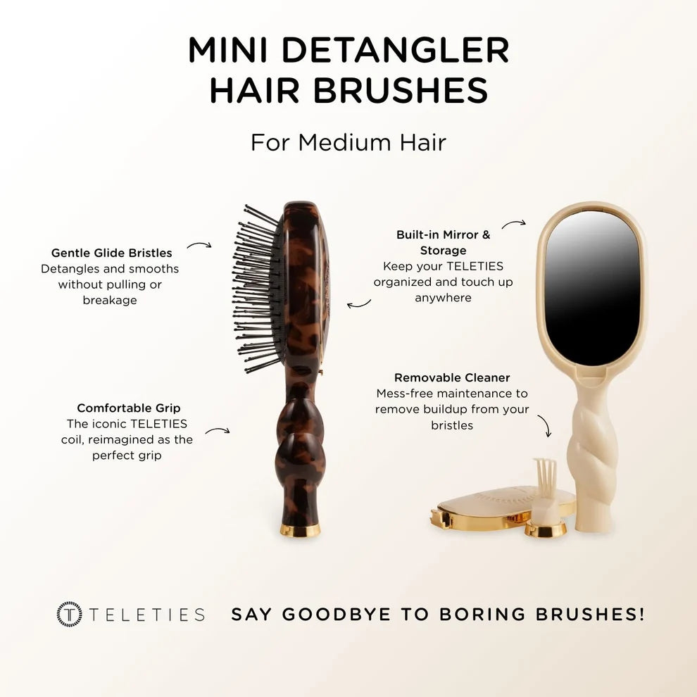 Mini Detangler Hair Brush for Medium Hair - Jet Black - Mini