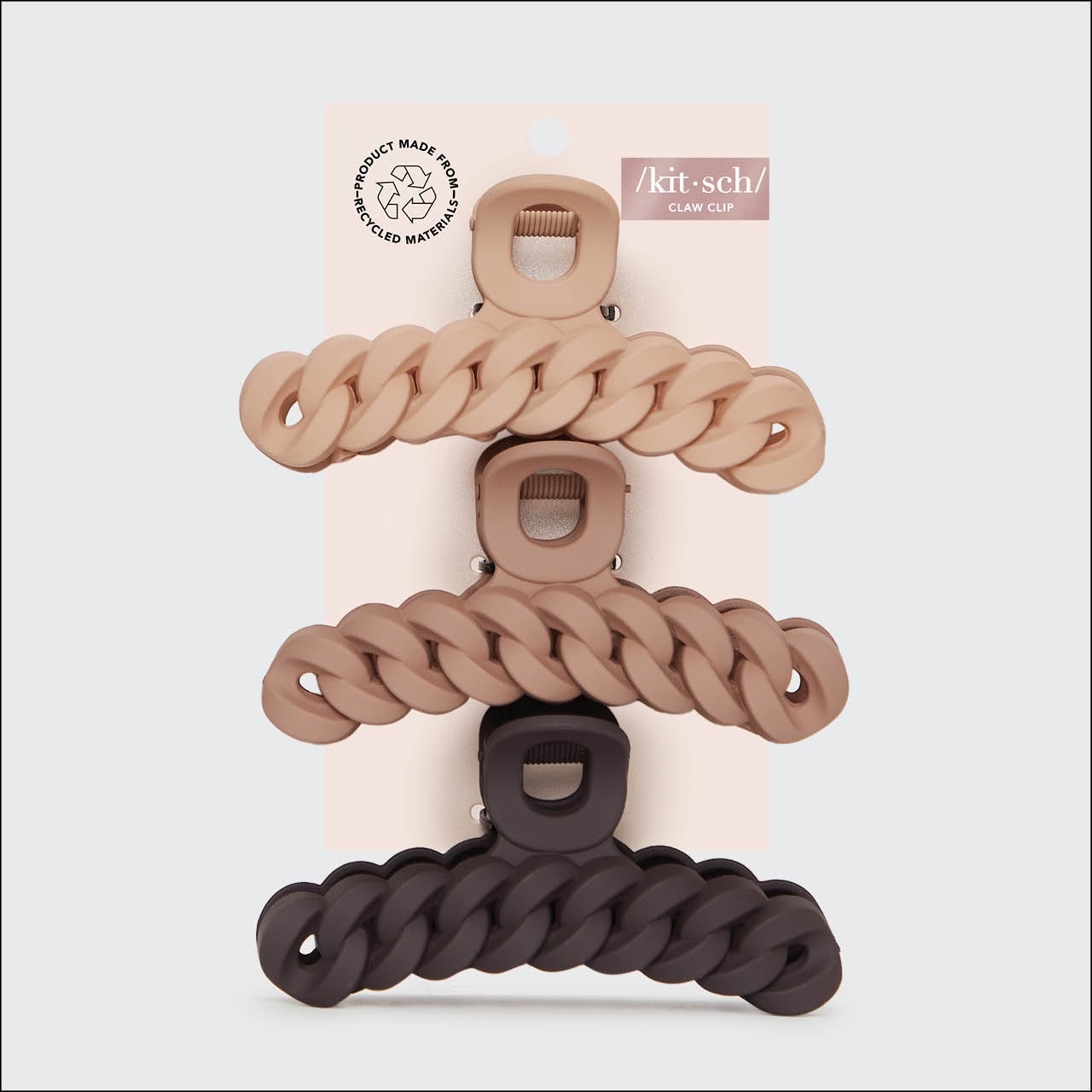 Eco-friendly Chain Claw Clip 3pc Set - Neutral