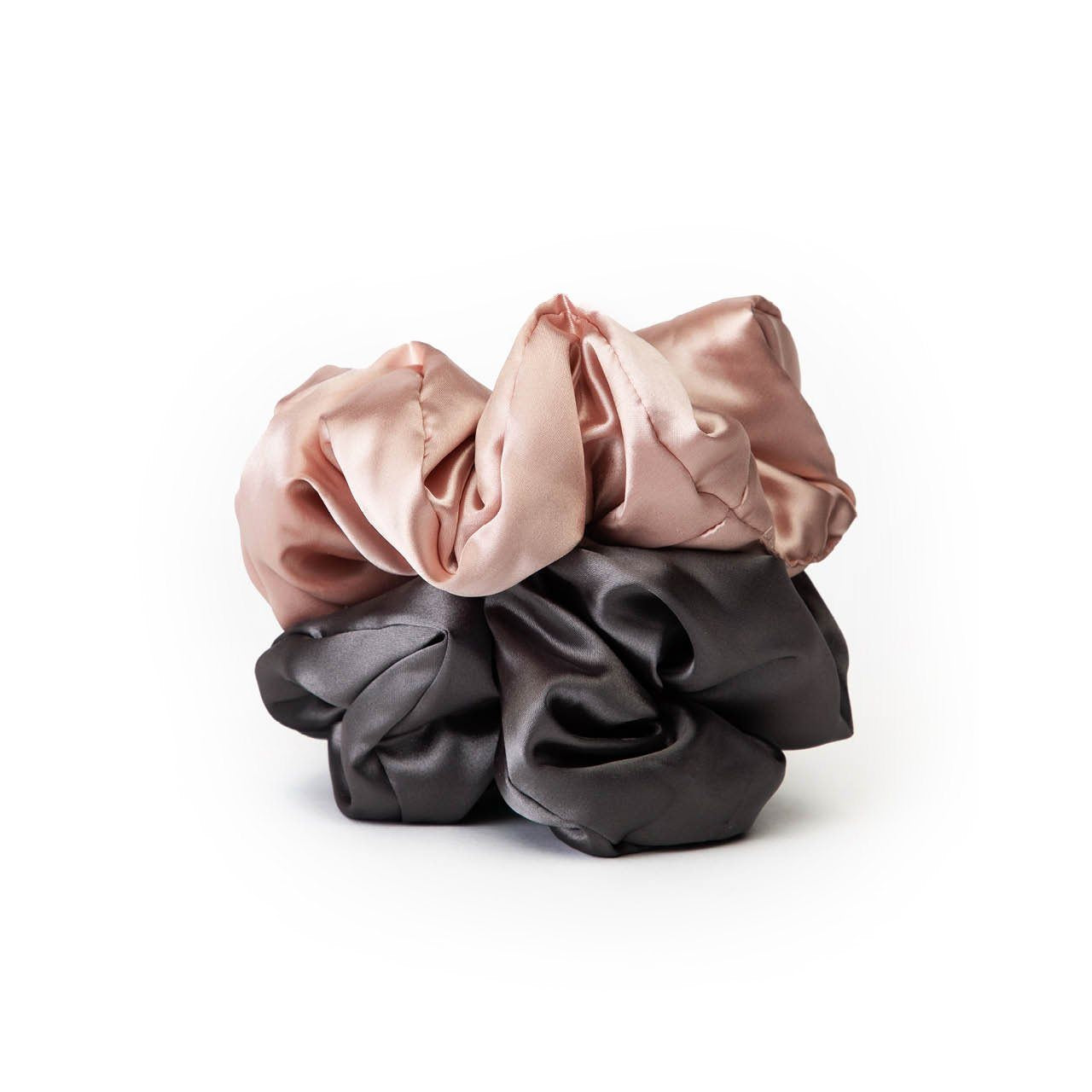 Satin Sleep Pillow Scrunchies - Blush/Gray