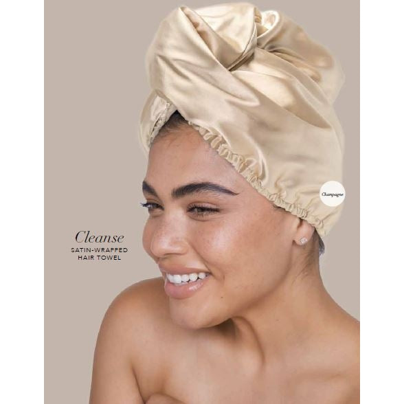Satin-Wrapped Hair Towel (Two colors)