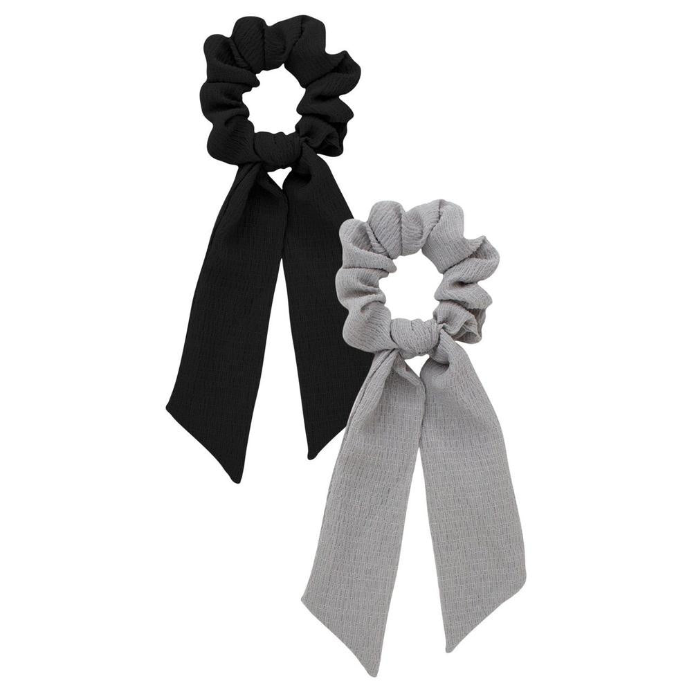 SCARF SCRUNCHIES BLACK /GRAY