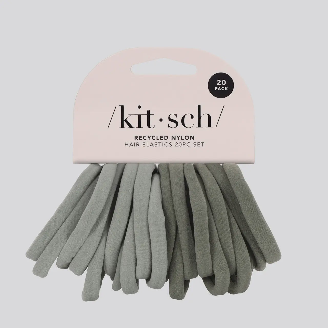 Recycled Nylon Hair Elastics 20 pc - Eucalyptus
