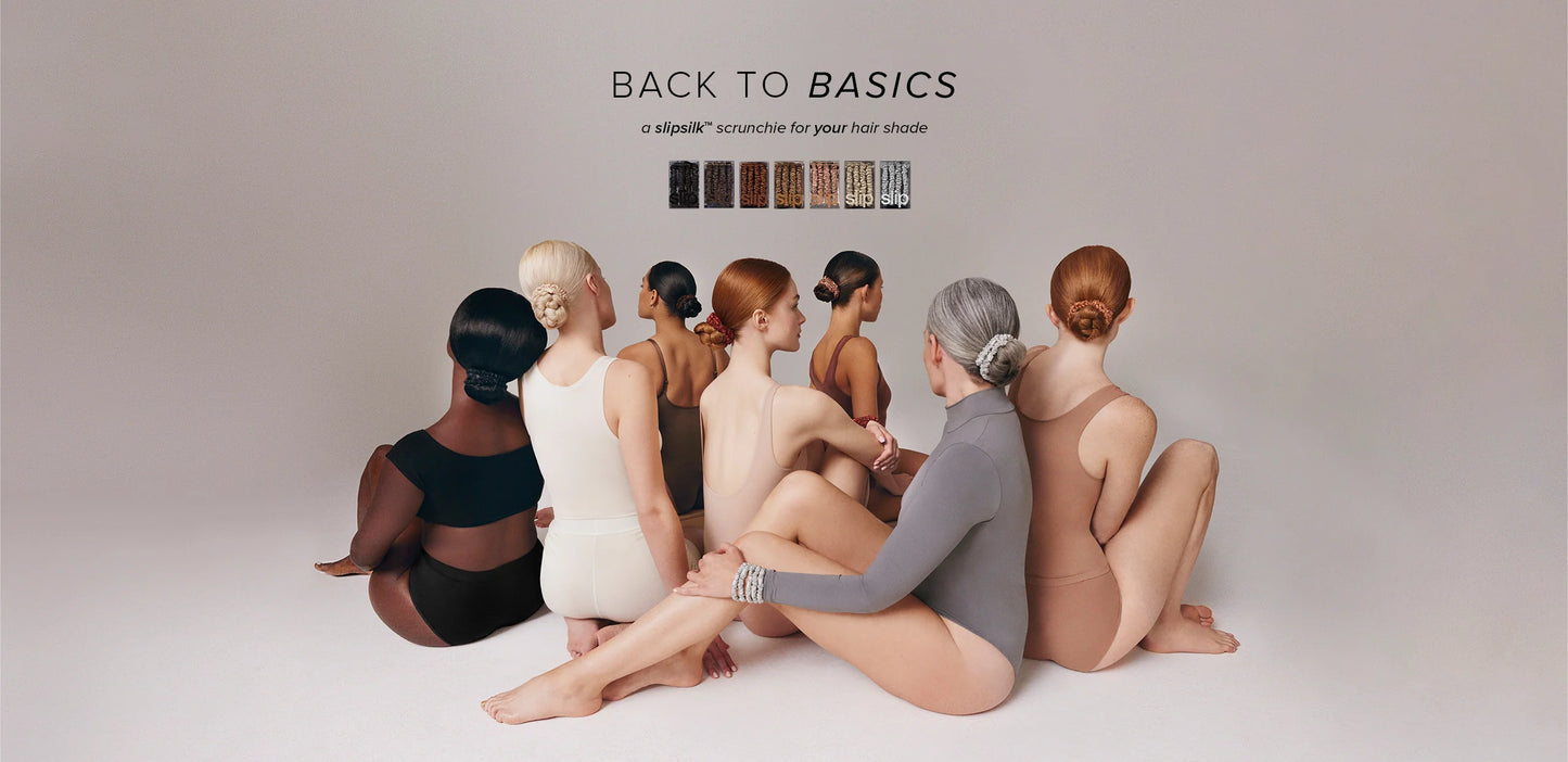 Neutral Slip Silk Skinny Scrunchies - for every hair shade