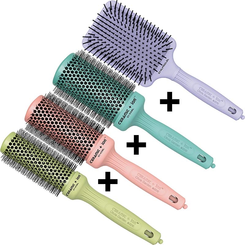 Olivia Garden Ceramic + Ion Thermal Ci-35 Round Brush Blossom