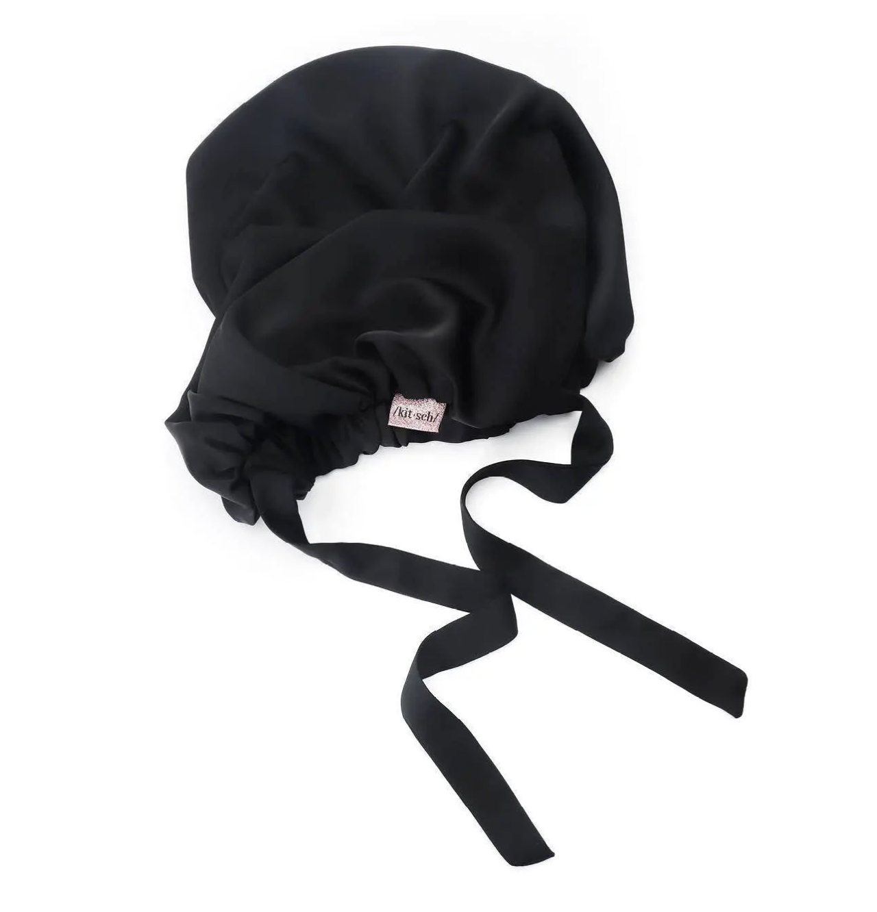 Satin Sleep XL Adjustable Bonnet - Black