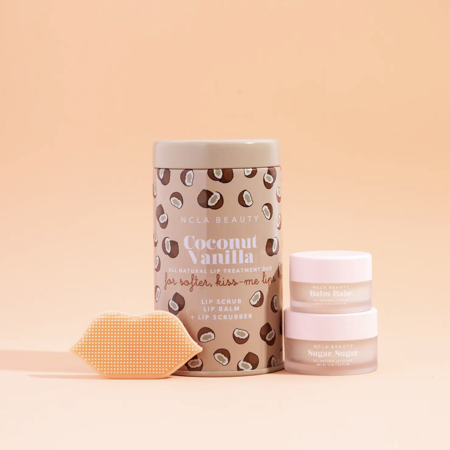 Coconut Vanilla Lip care set + Lip Scrubber