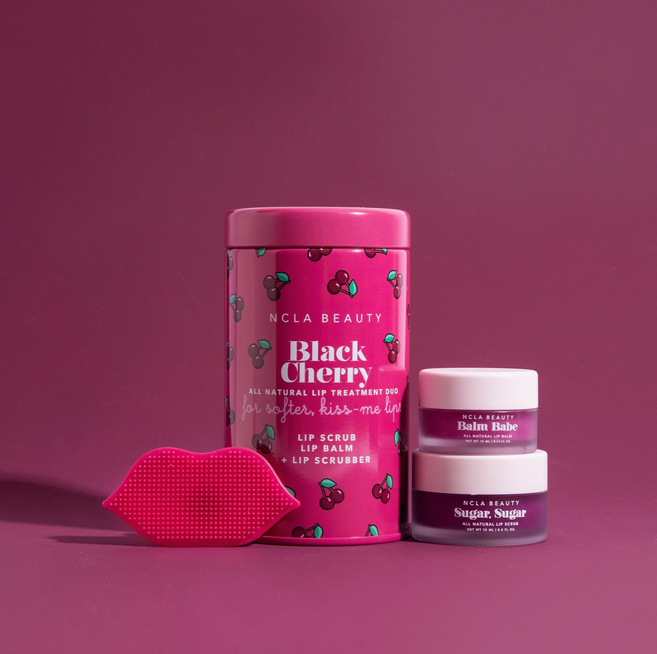 Black Cherry Lip Care Set + Lip Scrubber