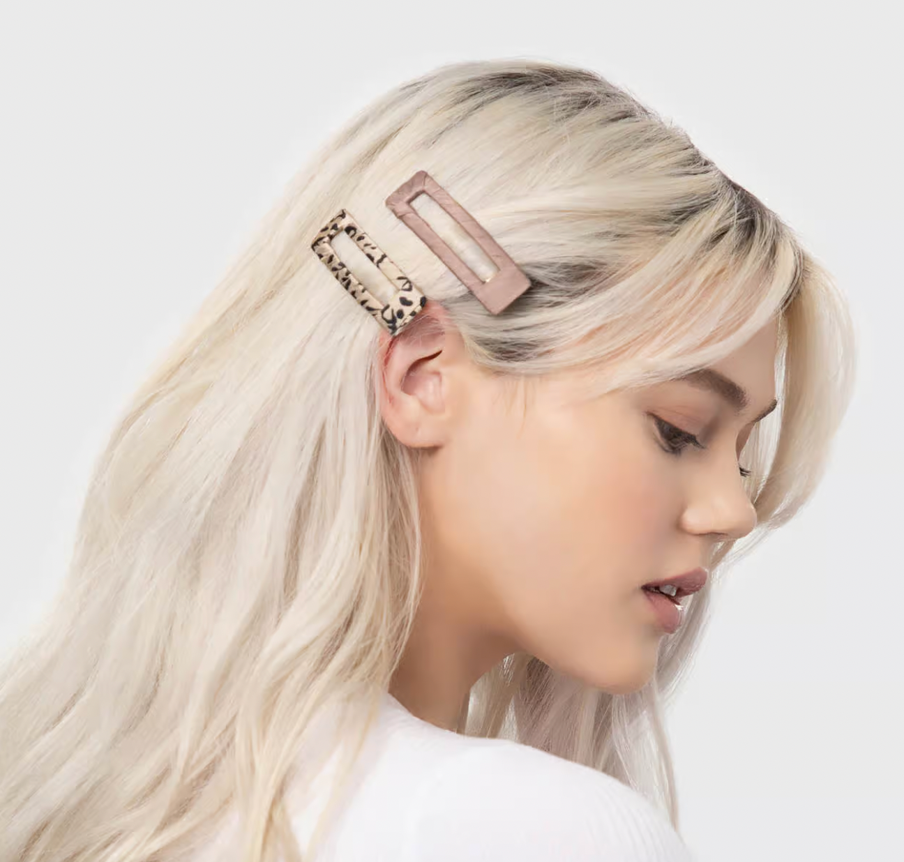 Satin Wrapped Snap Clip 5pc Neutral & Leopard