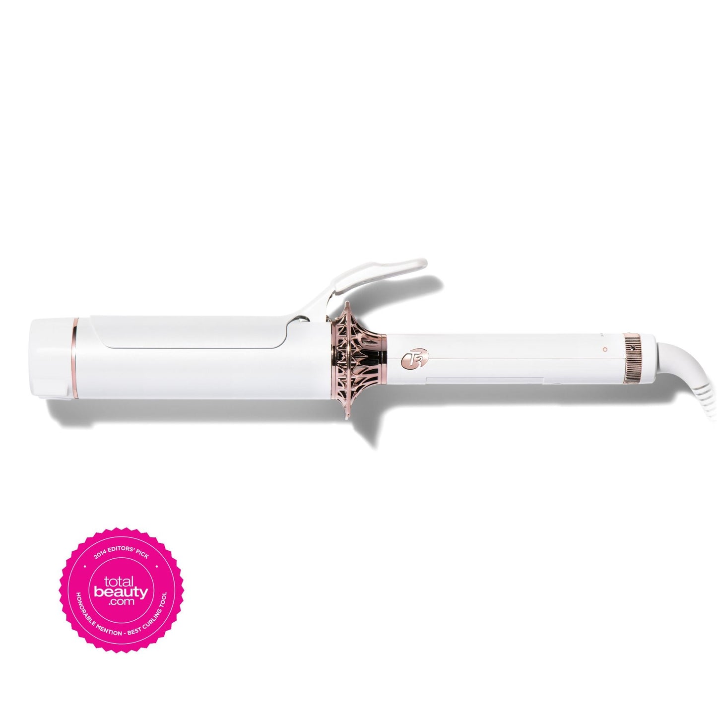BodyWaver 1.75” Professional Ceramic Styling Iron for Waves and Volume (White & Rose Gold)