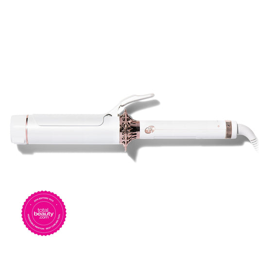 BodyWaver 1.75” Professional Ceramic Styling Iron for Waves and Volume (White & Rose Gold)