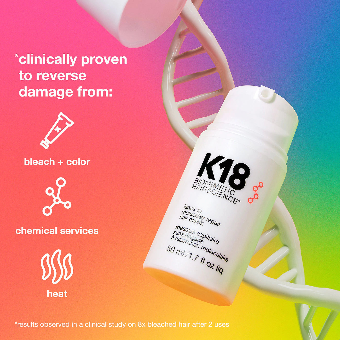 Leave-in molecular repair hair mask