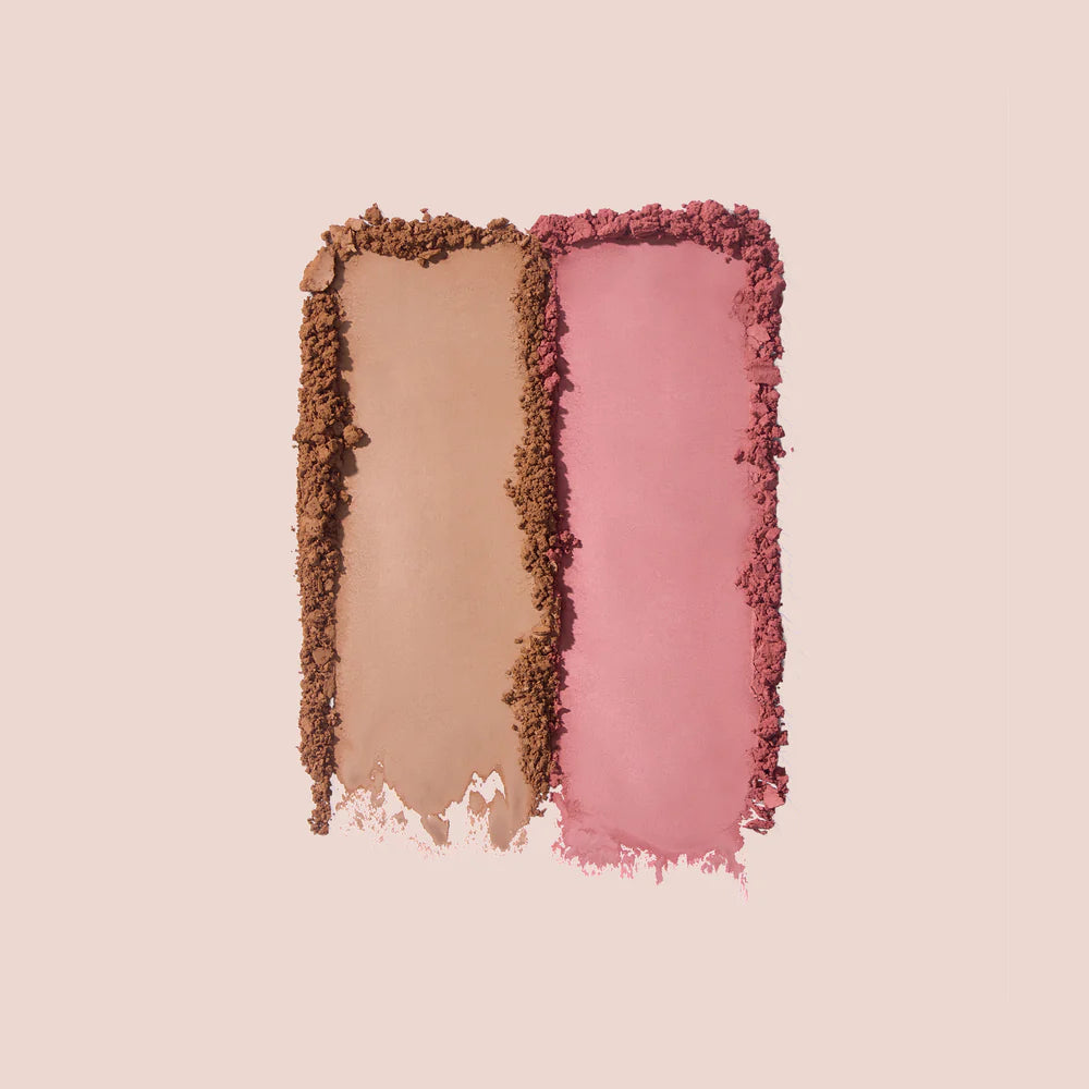 Sunburnt — brûlé (matte neutral earthy rose) & bisou (matte neutral deep rose)