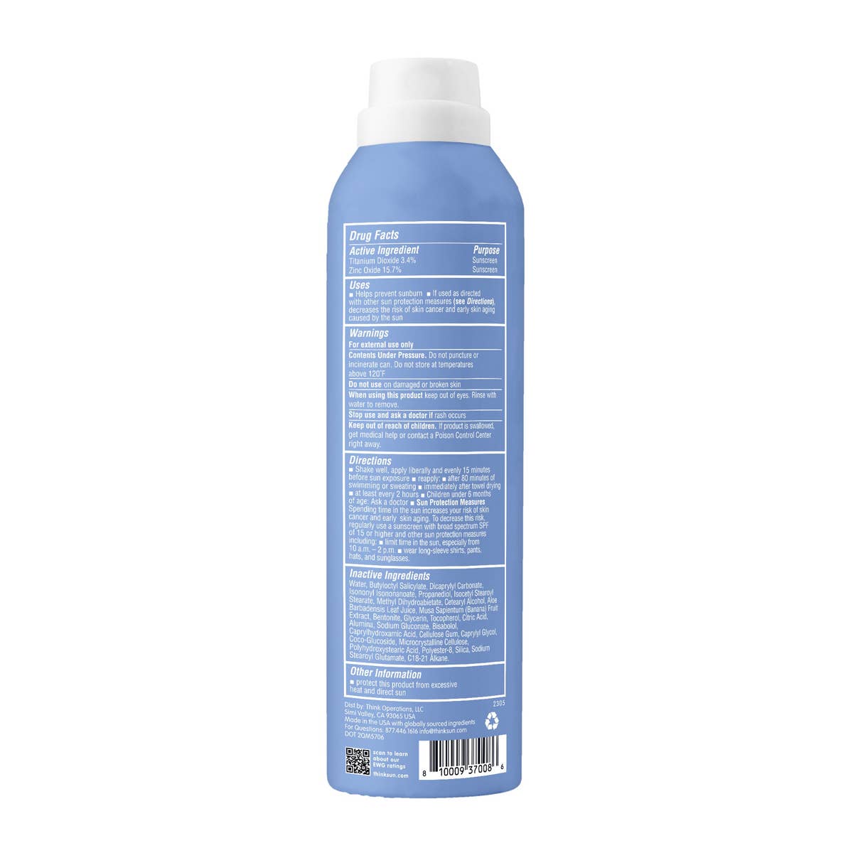 Think Sport SPF 50 All Sheer Mineral Sunscreen Spray