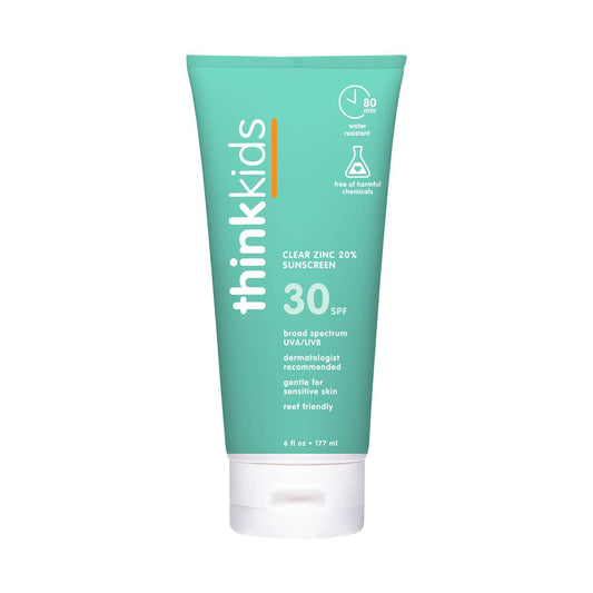 Think Kids SPF 30 Clear Zinc Sunscreen 6 oz, EWG #1