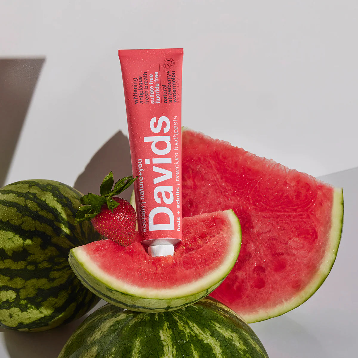 Davids kids + adults premium toothpaste / strawberry watermelon