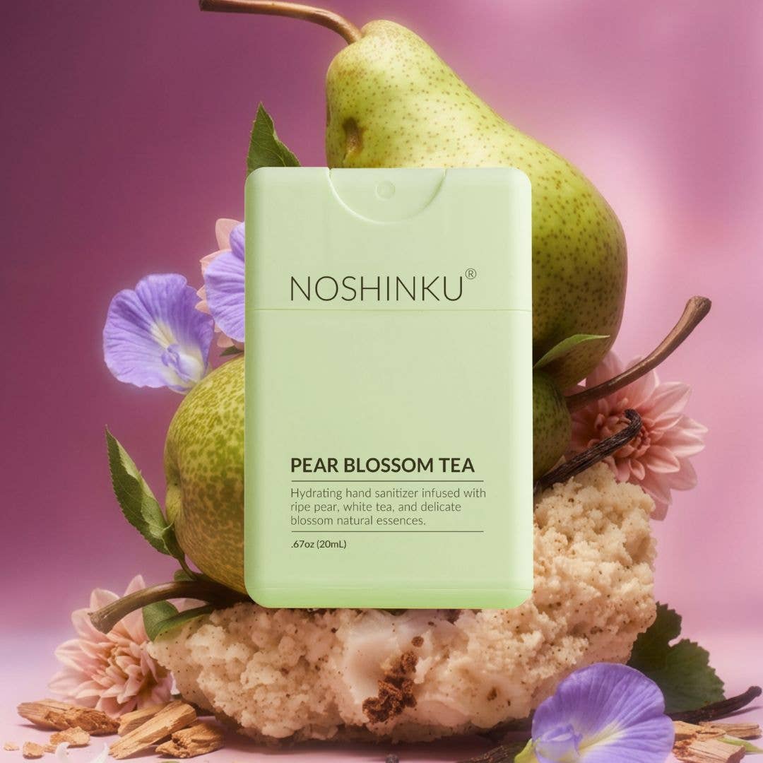 Refillable Pear Blossom Tea Hydrating Pocket Hand Sanitizer