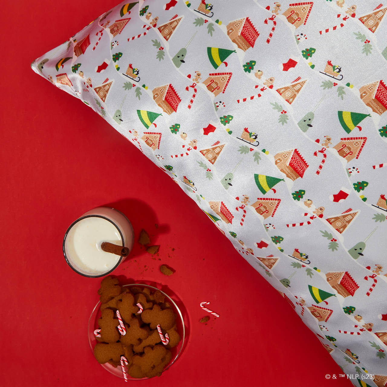 Elf X Kitsch King Satin Pillowcase - Periwinkle Christmas