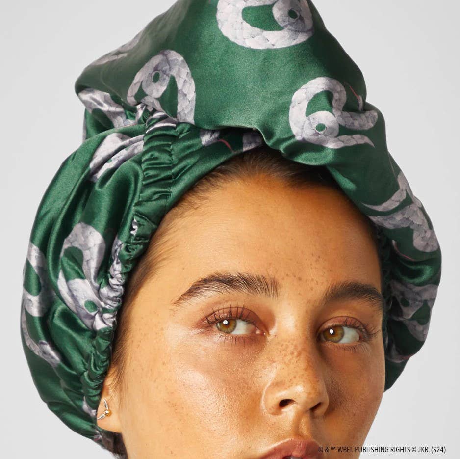 Harry Potter x Kitsch Satin-Wrapped Hair Towel - Slytherin