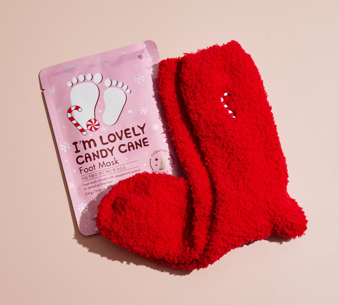 I'm Lovely Candy Cane - Foot Mask and Sock Set