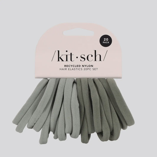 $100 Perk: Recycled Nylon Hair Elastics 20 pc - Eucalyptus