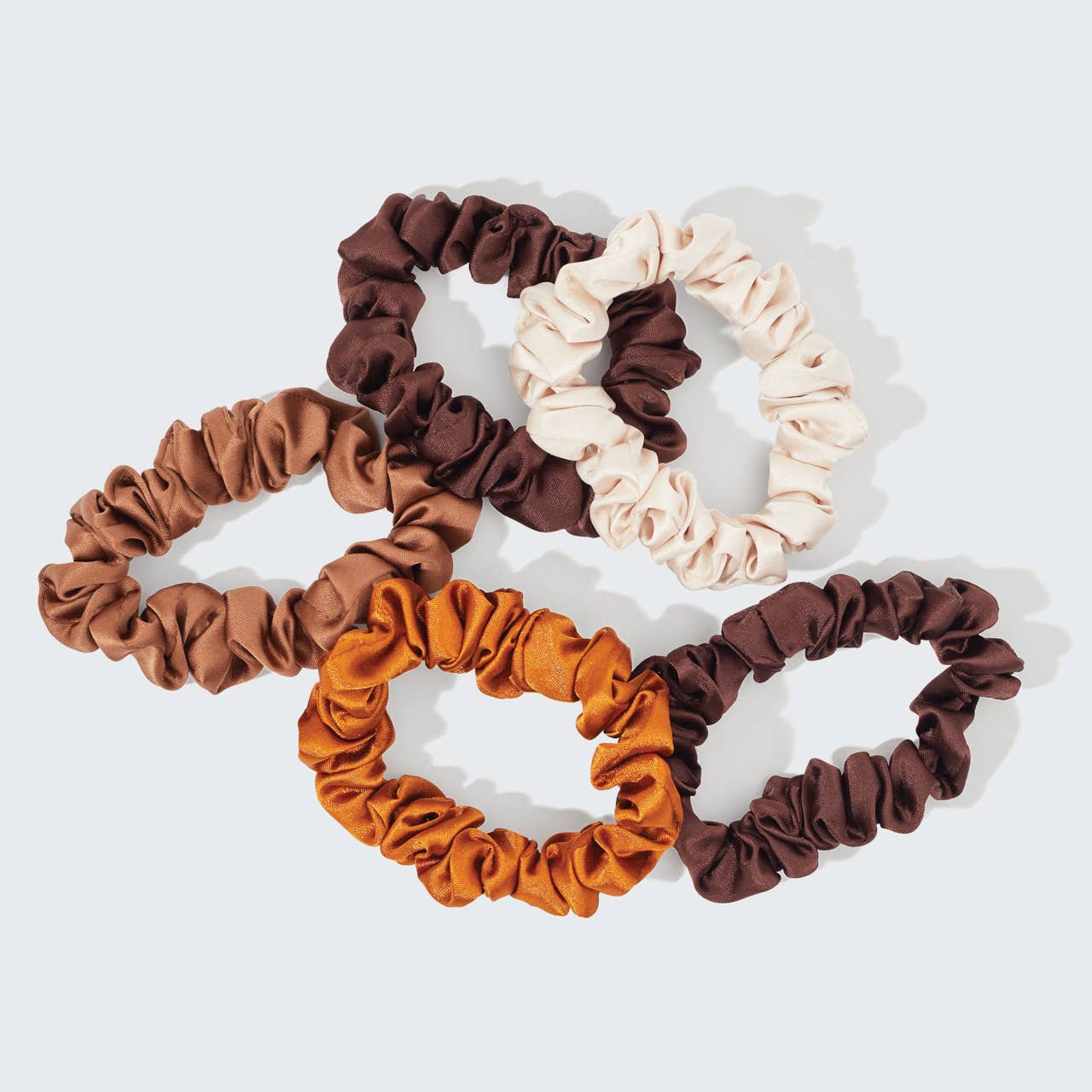 Satin Petite Scrunchies 5pc Set- Sedona