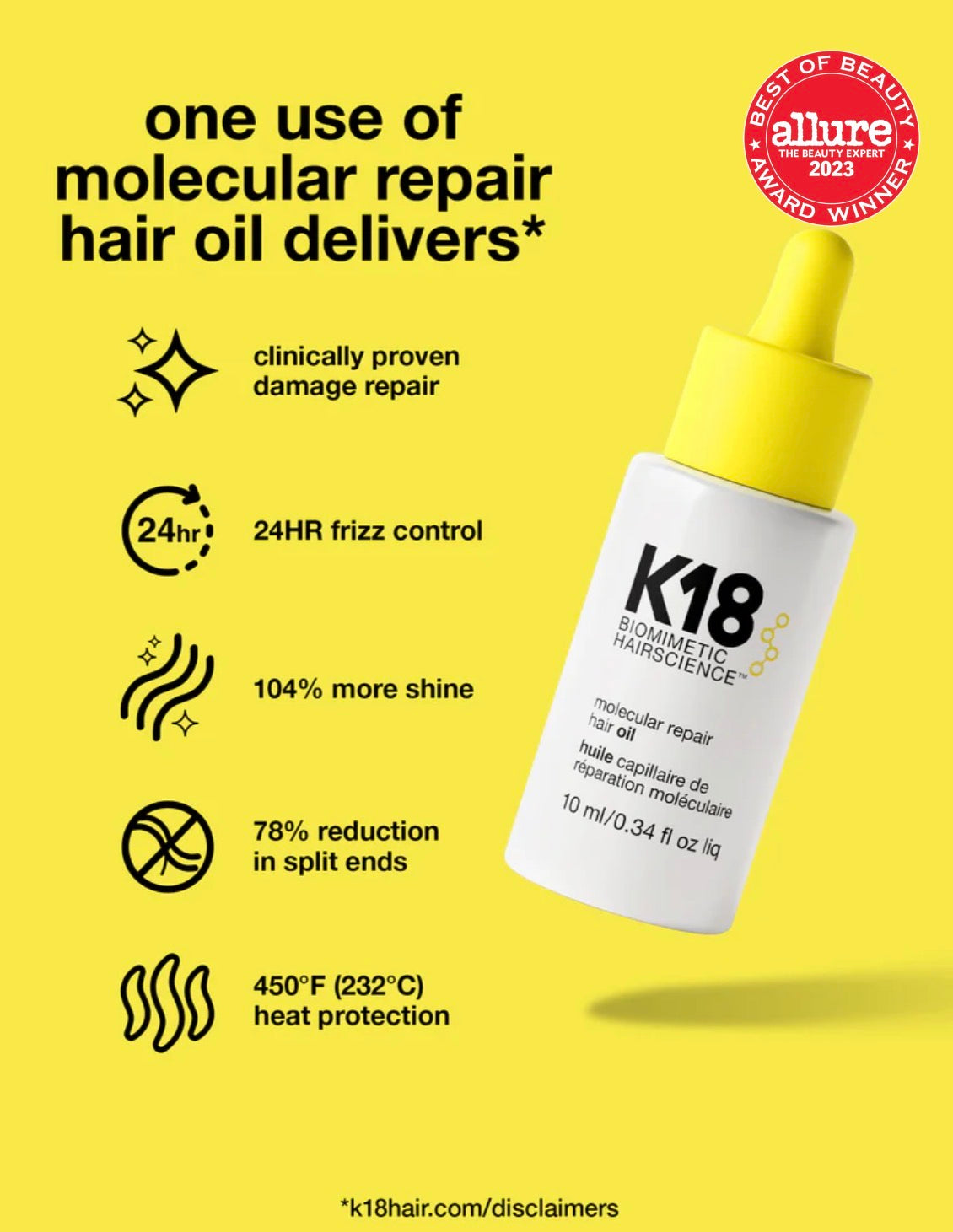 K18 mini Biomimetic Hairscience Molecular Repair Hair Oil
