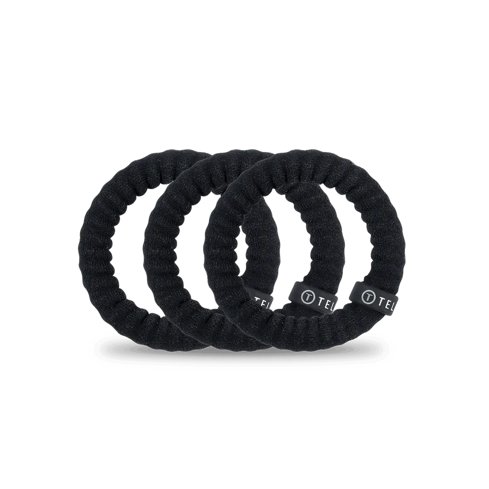 Jet Black Small Nylon Hair Ties