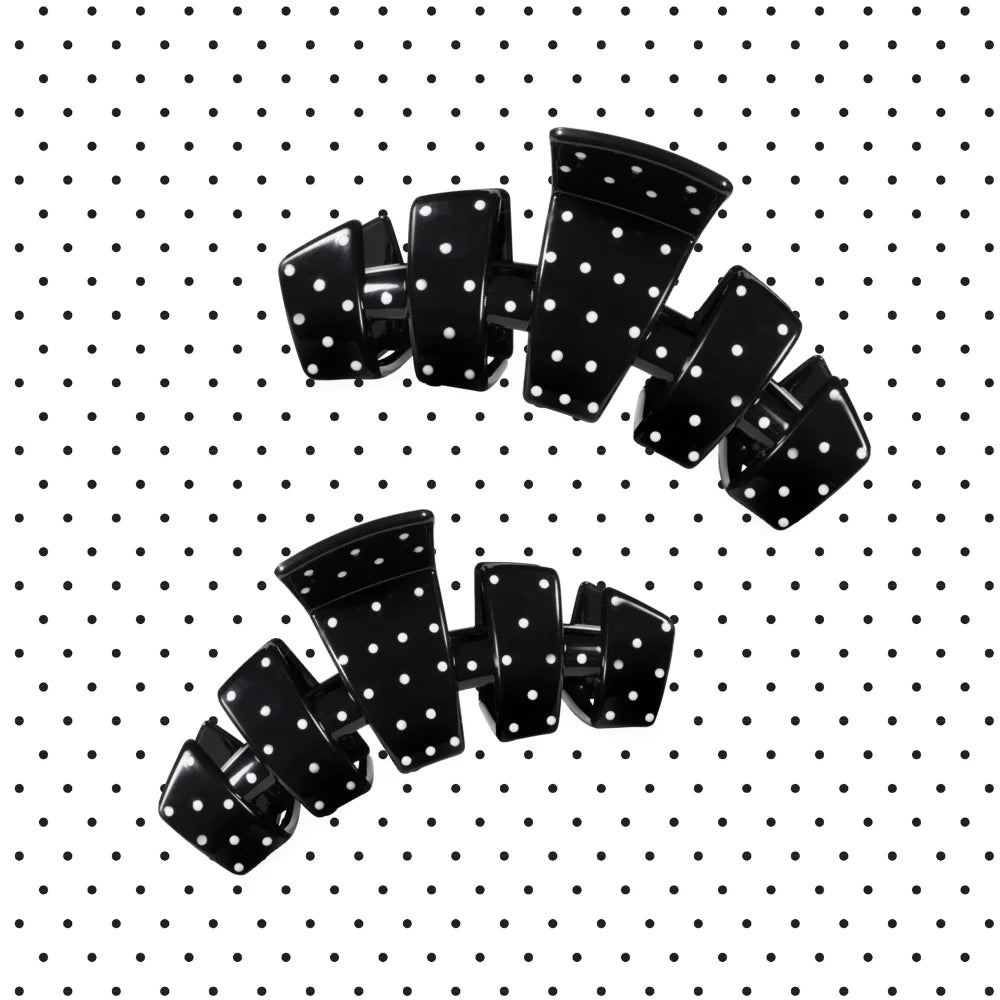 Classic Black Polka Dot Party Claw Clip (2 sizes)