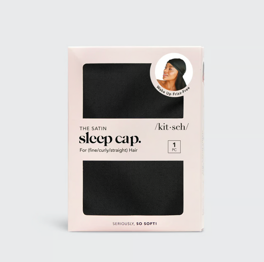 Satin Sleep Cap - Black