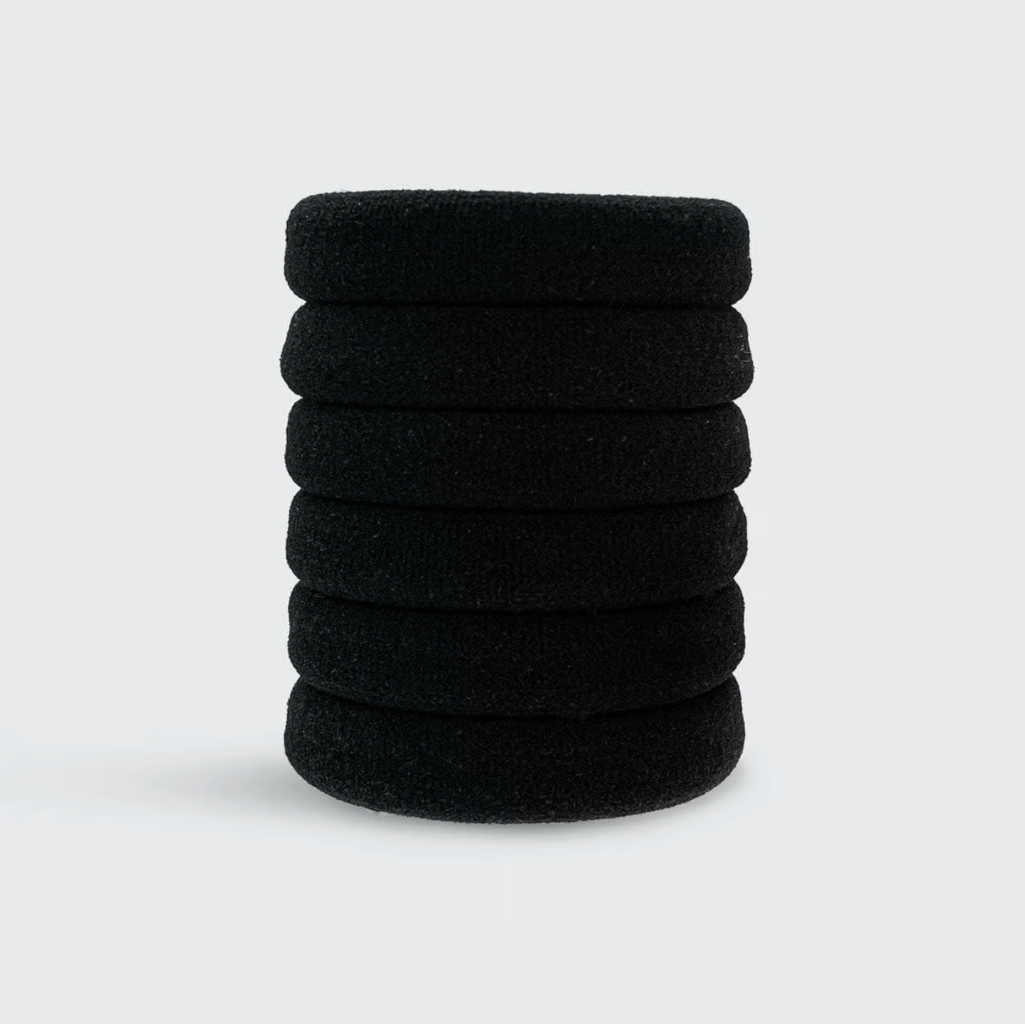 Recycled Nylon Thick Elastics 6pc- Black