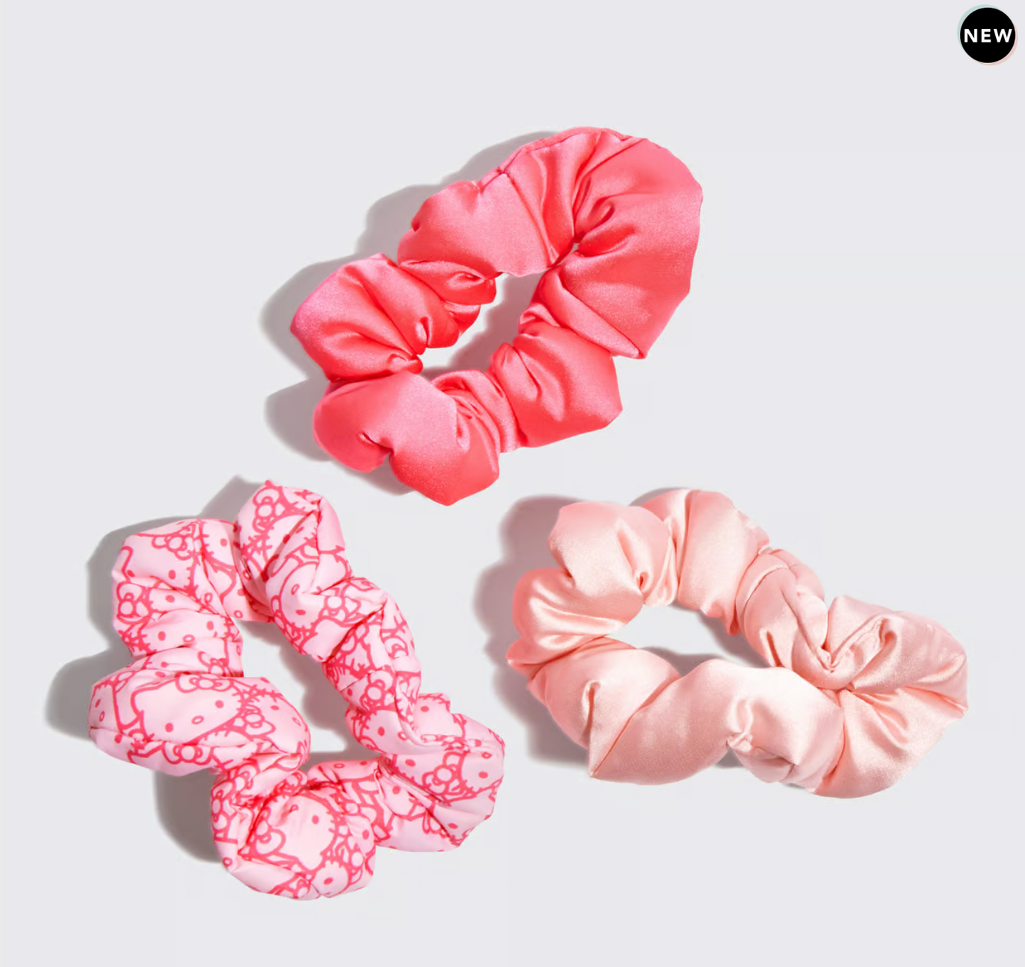 Hello Kitty x Kitsch Recycled Fabric Puffy Scrunchies 3pc Set