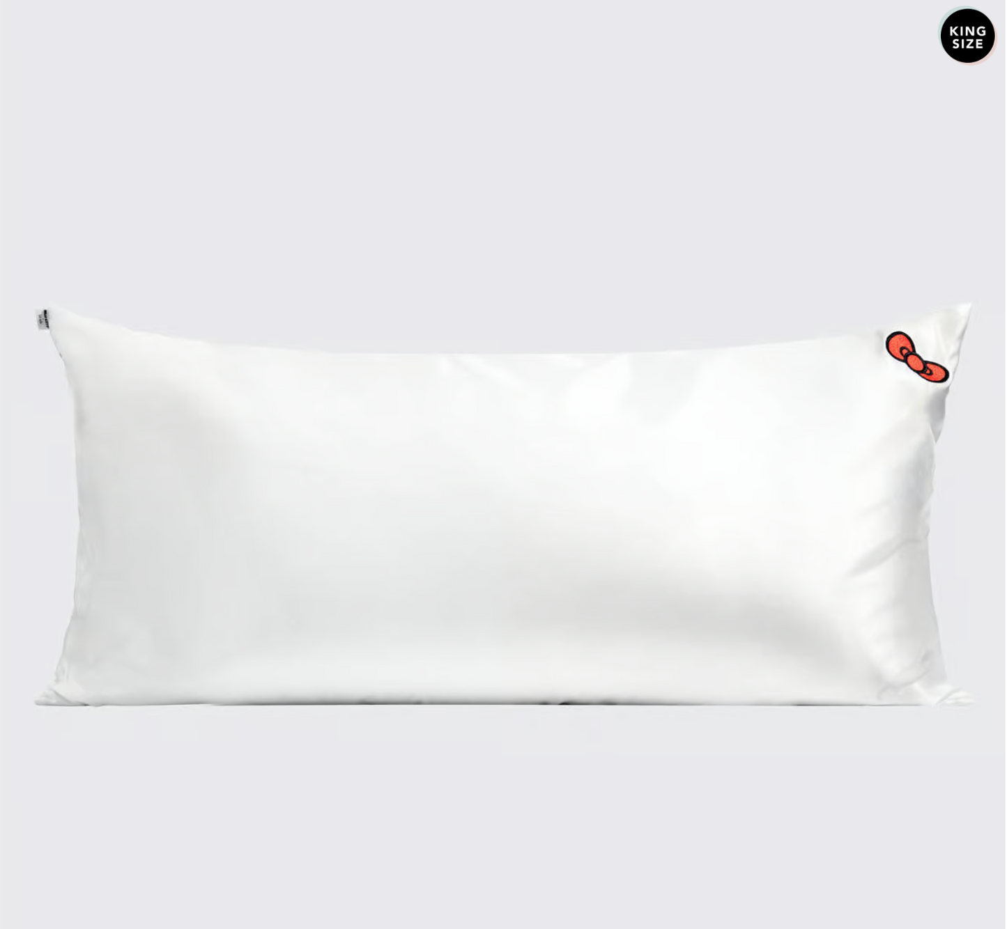 Hello Kitty x Kitsch Pillowcase King - Solid Ivory Hello Kitty Bow