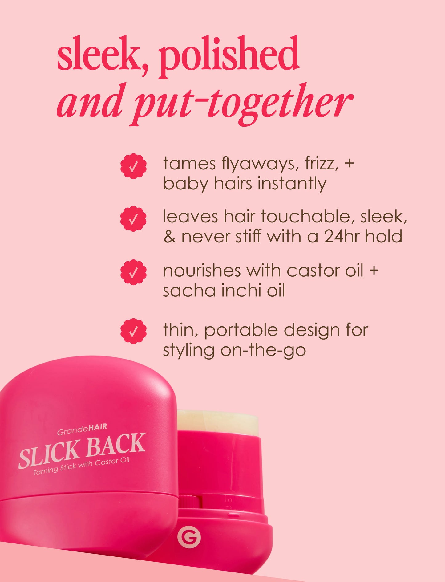 GrandeHAIR Slick Back Taming Stick with Castor Oil